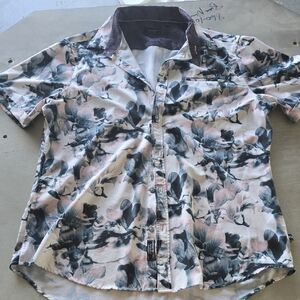 7 Diamonds Floral Casual Shirt - Black, Gray, Pink